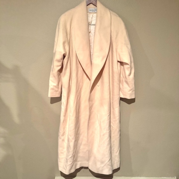 Vintage Preston & York Wool Longline Overcoat Beige Size 12 - Picture 2 of 9